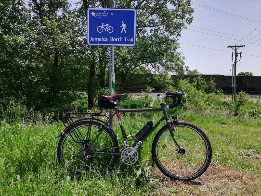 bike next to sign that reads "Jamaica North Trail"